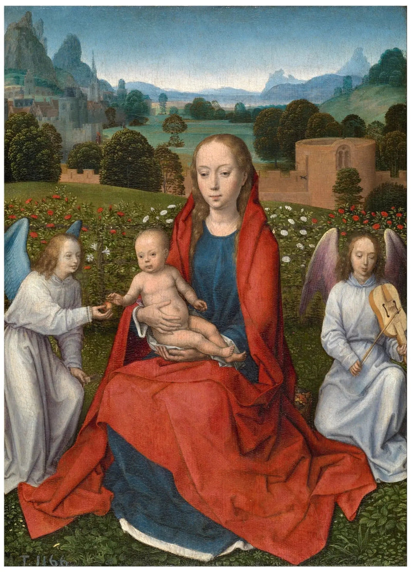 Maagd met Kind en twee engelen - Hans Memling