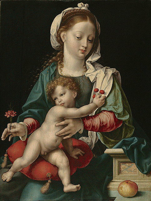 Maagd met Kind met anjer - Joos van Cleve