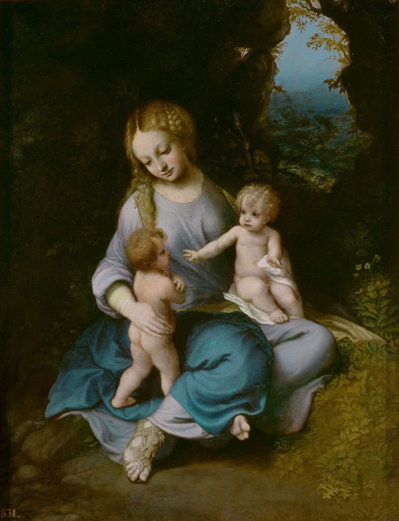 Maagd met Kind met Johannes de Doper - Antonio da Correggio