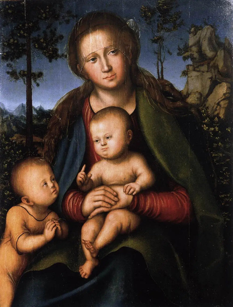 Maagd met Kind met de jonge Johannes de Doper - Lucas Cranach de Oude