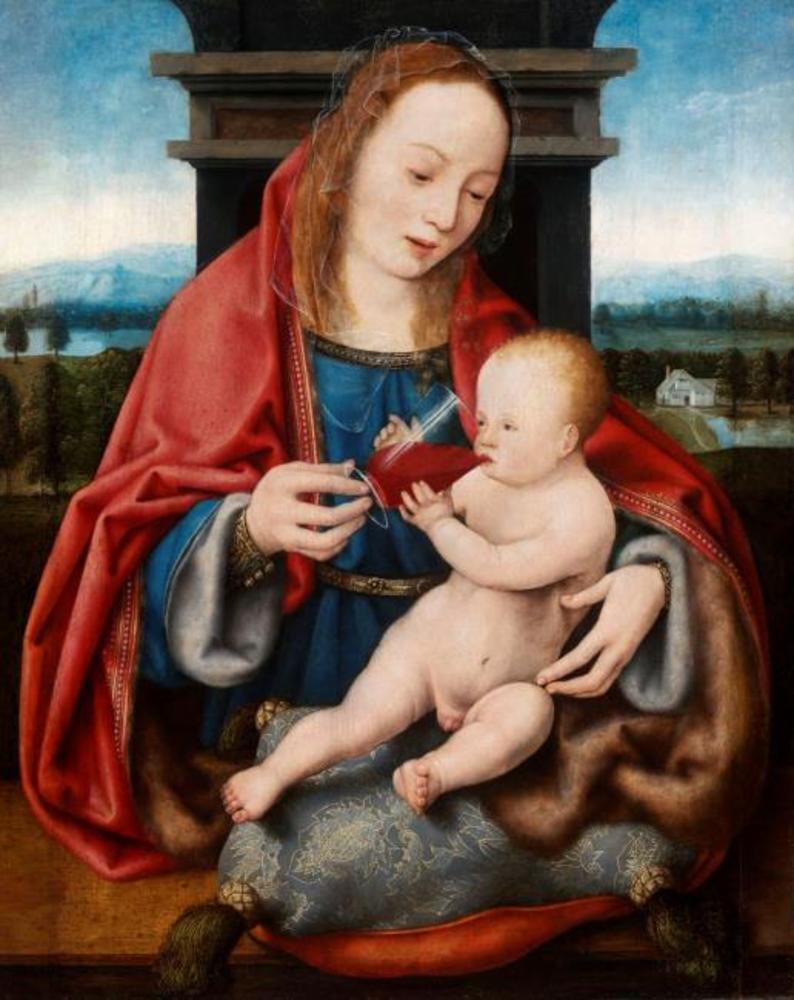 Maagd met Kind met wijn - Joos van Cleve