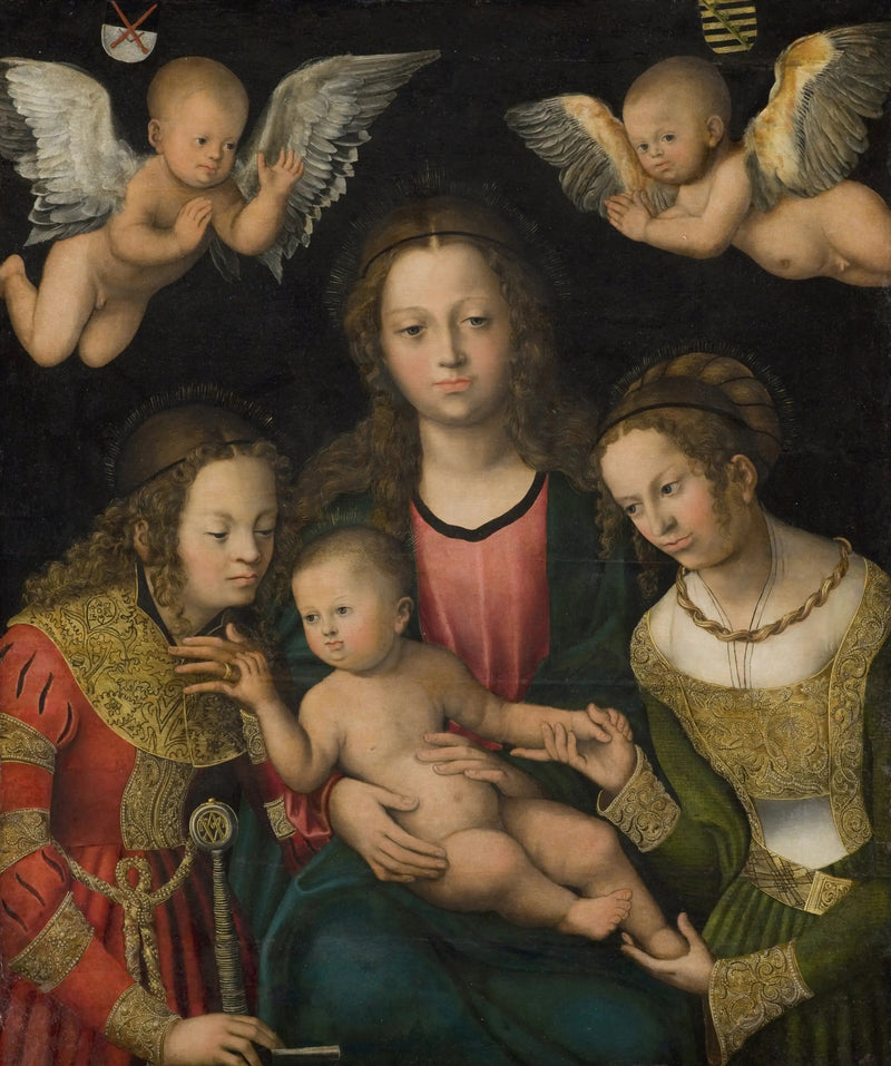 Maagd met Kind met de heilige Catharina en Barbara - Lucas Cranach de Oudere