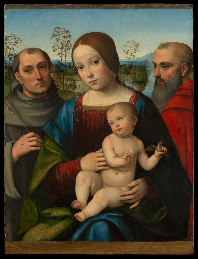 Maagd met Kind met de heiligen Franciscus en Hiëronymus - Francesco Francia