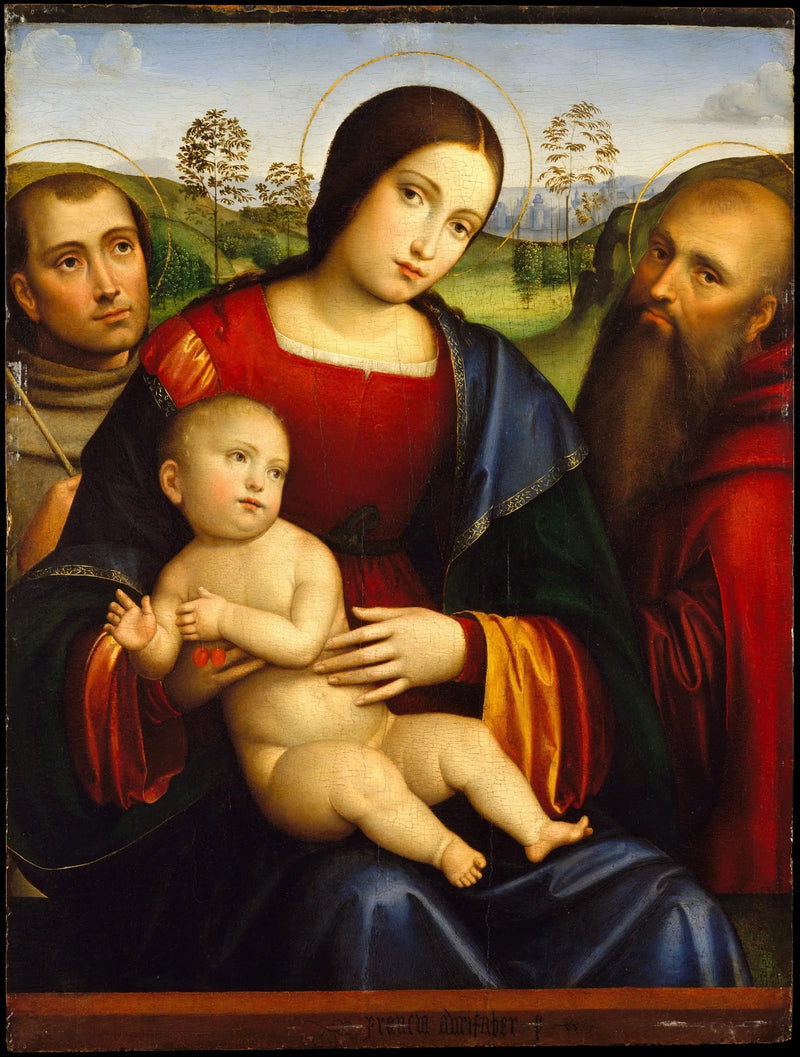 Maagd met Kind met de heiligen Franciscus en Hiëronymus - Francesco Francia