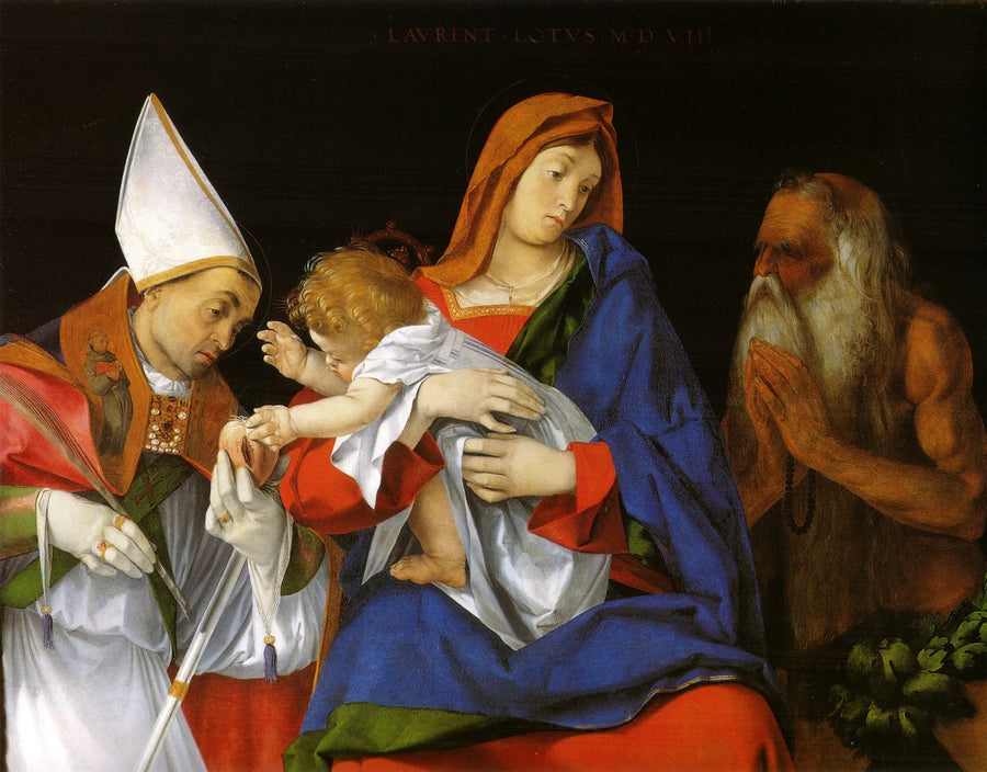 Maagd met Kind met de heiligen Ignatius van Antiochië en Onuphrius - Lorenzo Lotto