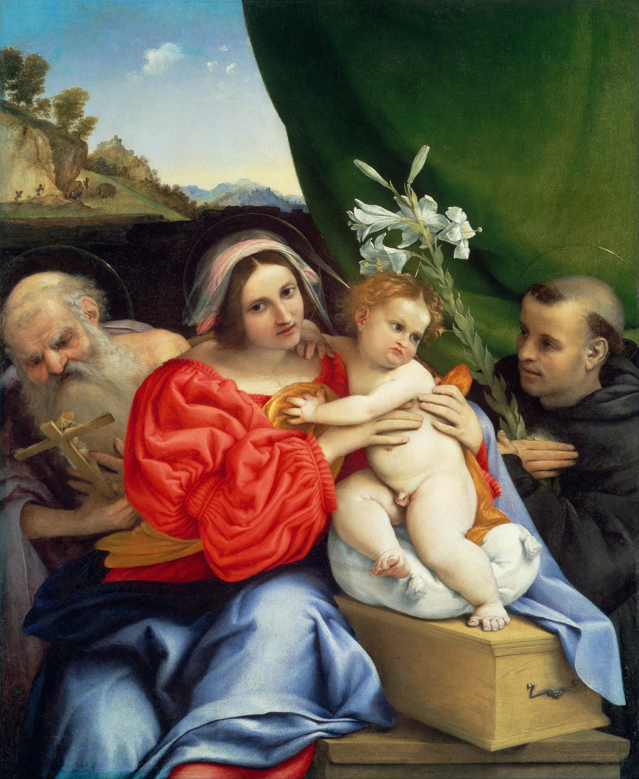 Maagd met Kind met de heiligen Hiëronymus en Nicolaas van Tolentino - Lorenzo Lotto