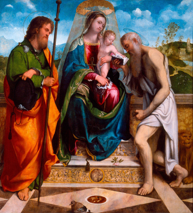 Maagd met Kind met Sint Jacobus de Meerdere en Sint Jerome - Alessandro Bonvicino