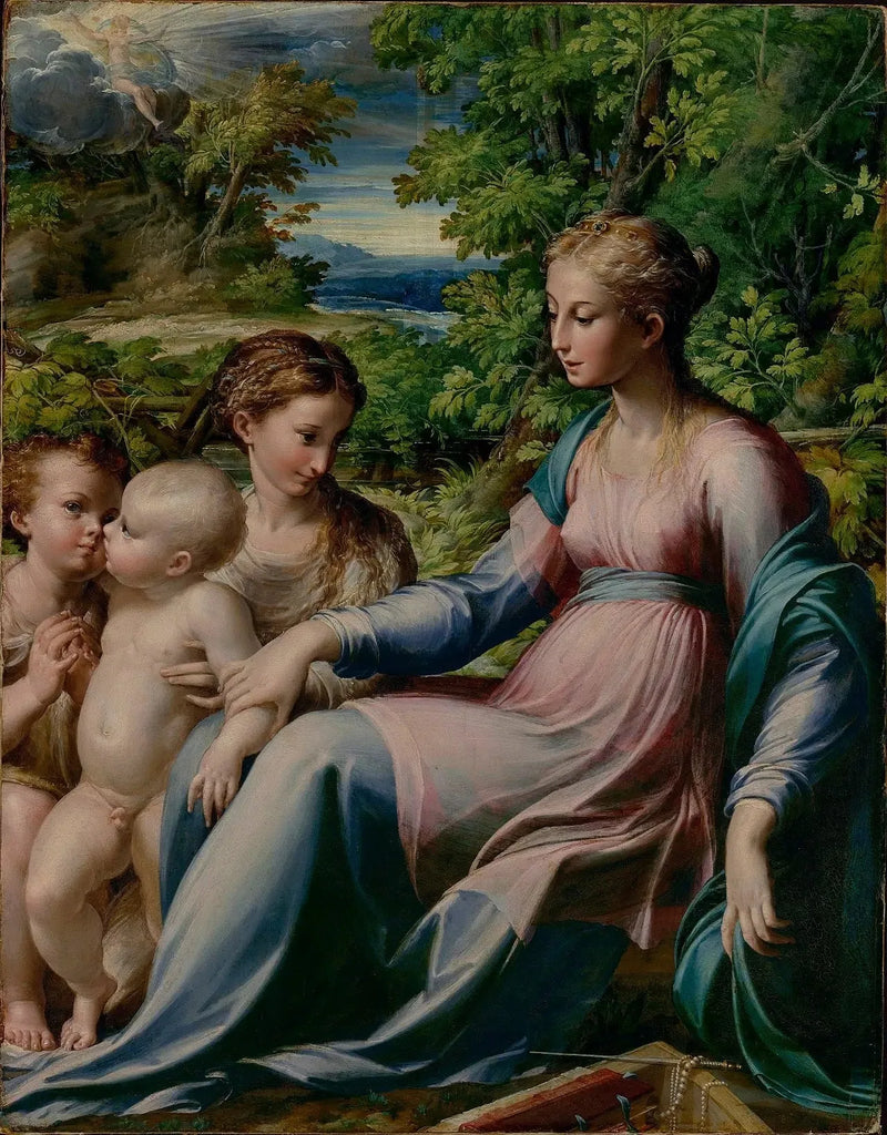 Maagd met Kind met Sint Jan de Doper en Maria Magdalena - Parmigianino