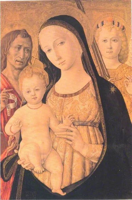 Maagd met Kind met Sint-Jan de Doper en aartsengel Michael - Matteo di Giovanni