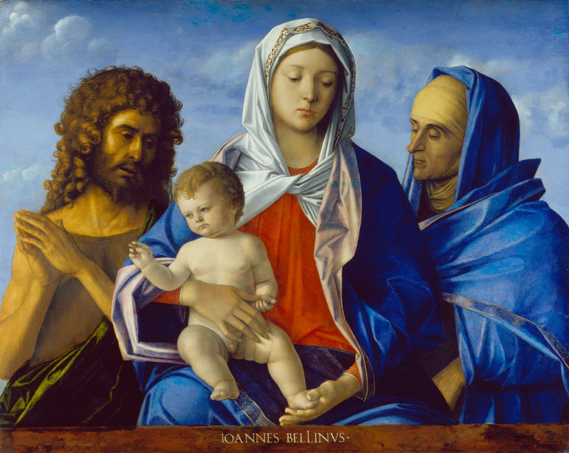 Maagd met Kind met Johannes de Doper en Elisabeth - Giovanni Bellini
