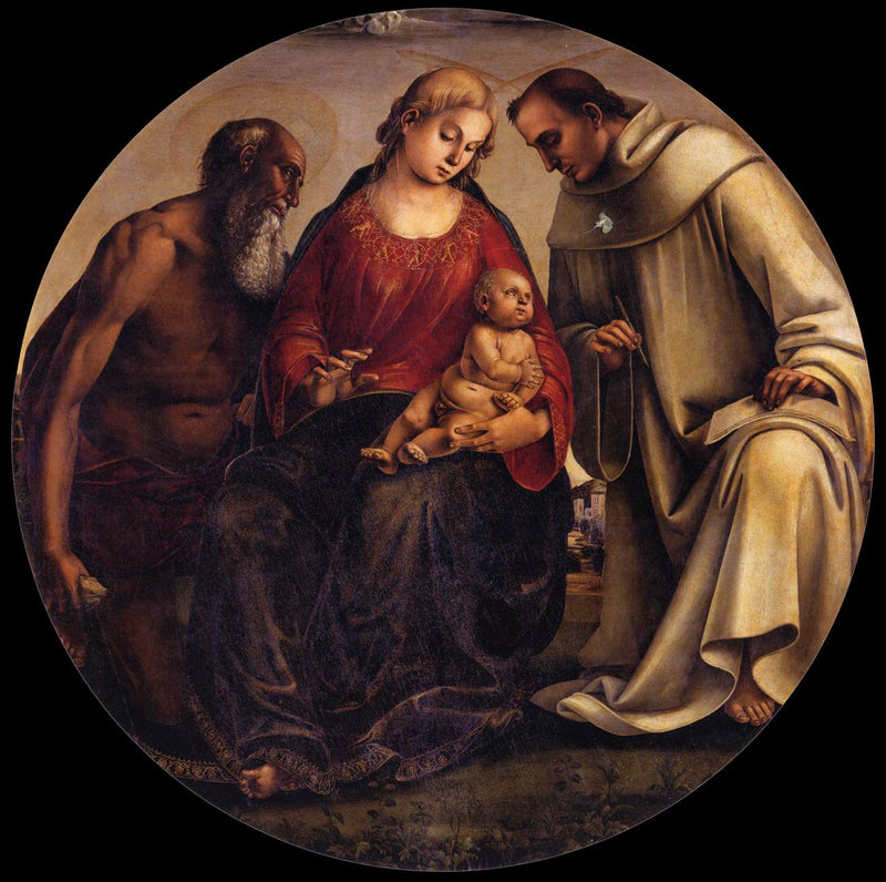 Maagd met Kind met Sint-Jerome en Sint-Bernard van Clairvaux - Luca Signorelli