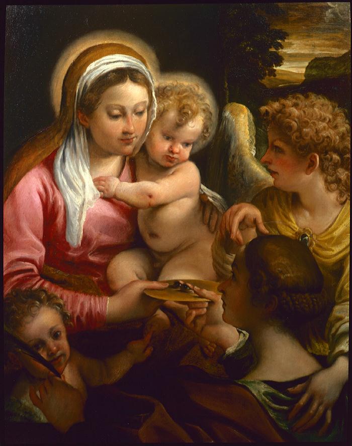 Maagd met Kind met Sint Lucia en de jonge Johannes de Doper - Annibale Carracci
