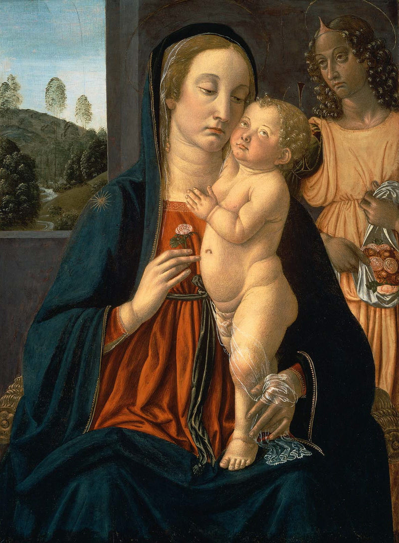Maagd met Kind met een engel - Cosimo Rosselli