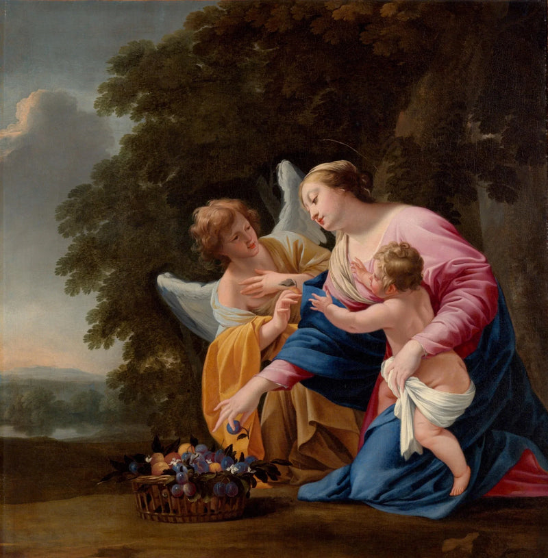 Maagd met Kind met een Engel - Simon Vouet