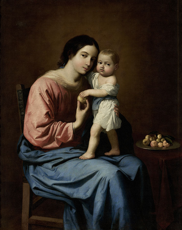 Maagd met Kind met een fruitschaal - Francisco de Zurbarán