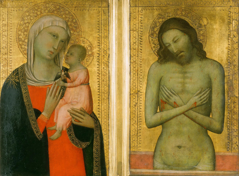 Maagd met Kind; Christus van smart - Allegretto Nuzi