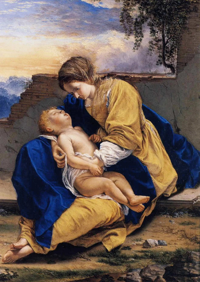 Maagd met Kind in een landschap - Orazio Gentileschi