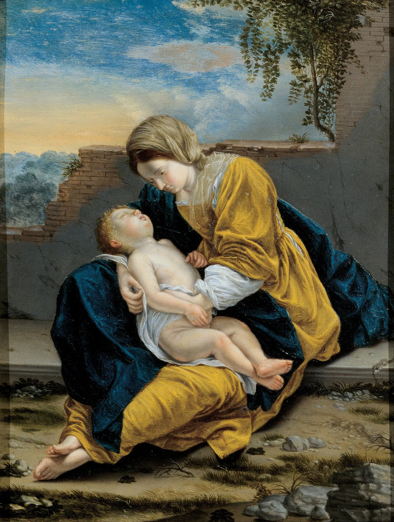 Maagd met Kind in een landschap - Orazio Gentileschi