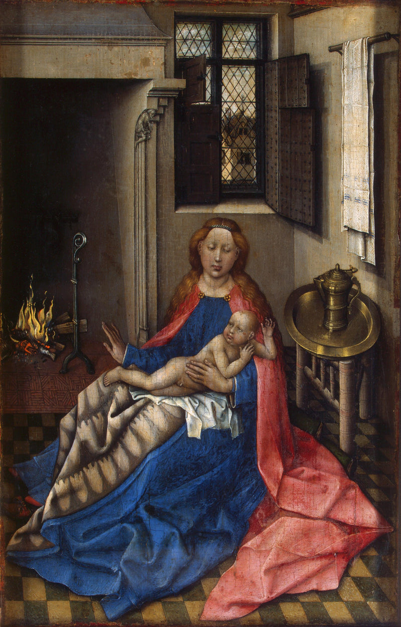 Madonna met Kind voor de open haard - Robert Campin