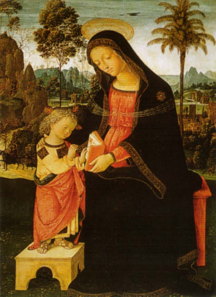 Maagd met Kind schrijvend - Pinturicchio