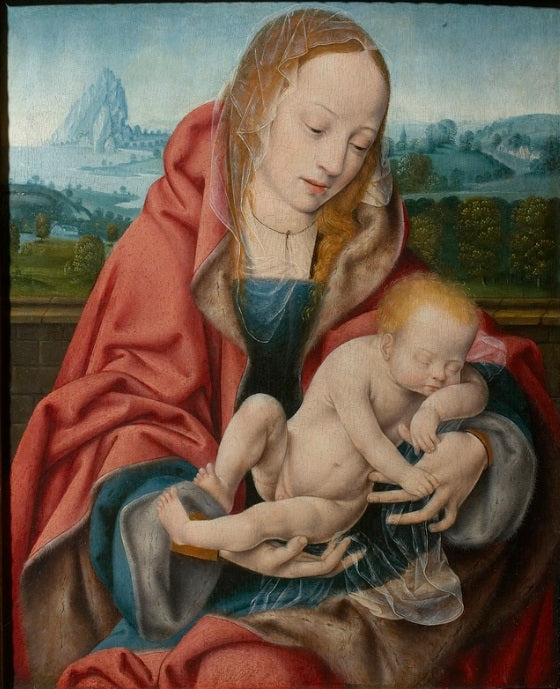 Slapende Madonna met Kind - Joos van Cleve