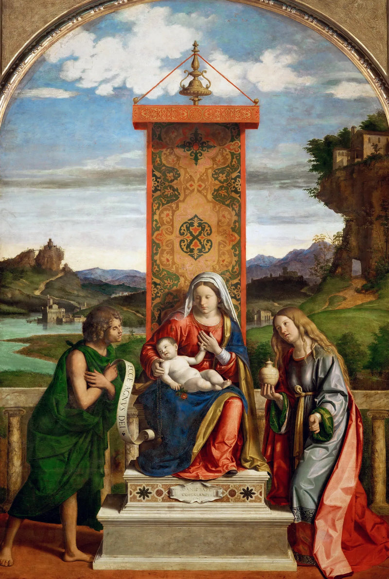 Maagd met Kind omringd door Sint-Jan de Doper en Maria Magdalena - Cima da Conegliano