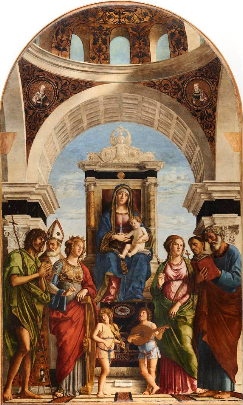 Maagd met Kind omringd door heiligen en engelen - Cima da Conegliano