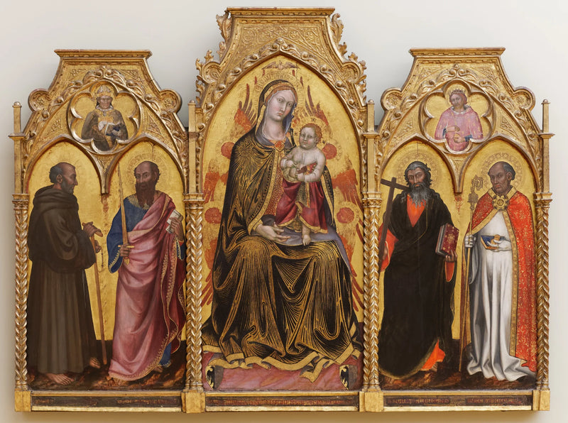 Maagd met Kind tussen de heiligen Gerard, Paulus, Andreas en Nicolaas - Taddeo di Bartolo