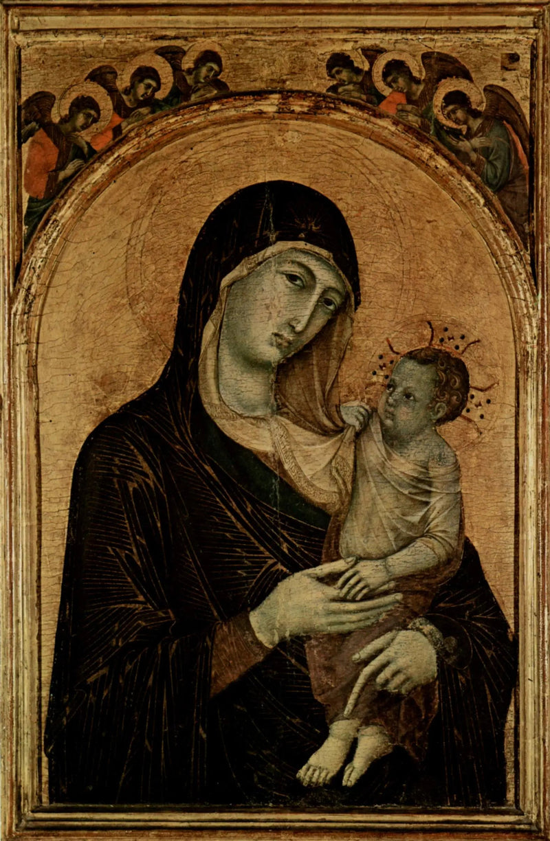 Maagd met Kind en zes Engelen - Duccio di Buoninsegna