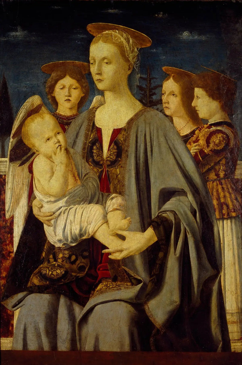 Maagd met Kind en drie engelen - Piero della Francesca