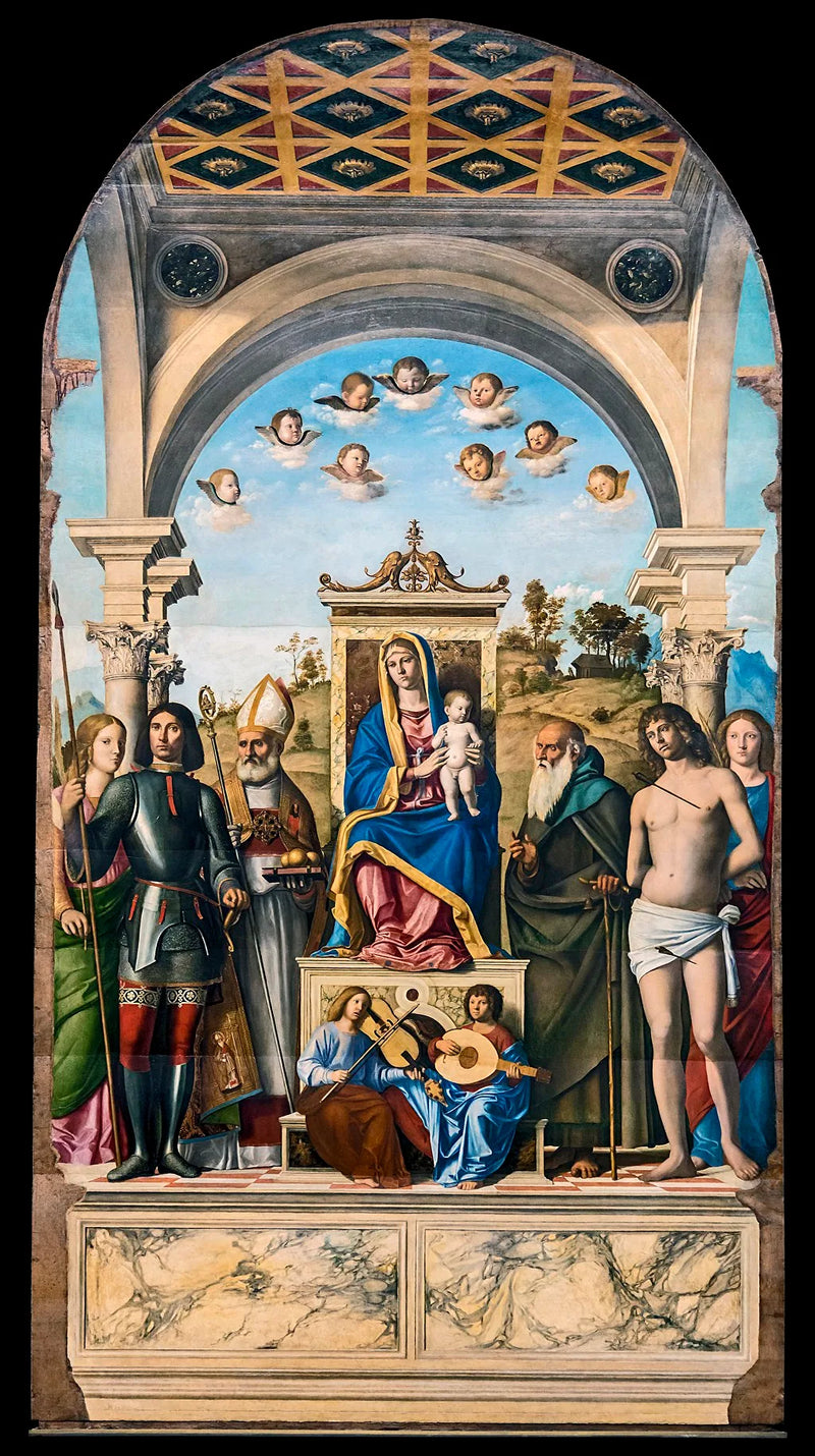 Maagd met Kind geïntroniseerd met de heiligen - Cima da Conegliano