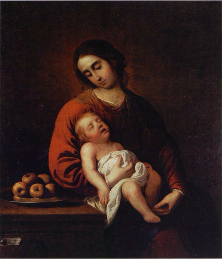 Maagd met Kind Jezus slapend - Francisco de Zurbarán