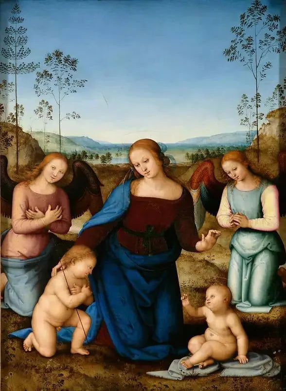 Maagd met Kind, Sint Johannes en Twee Engelen - Pietro Perugino