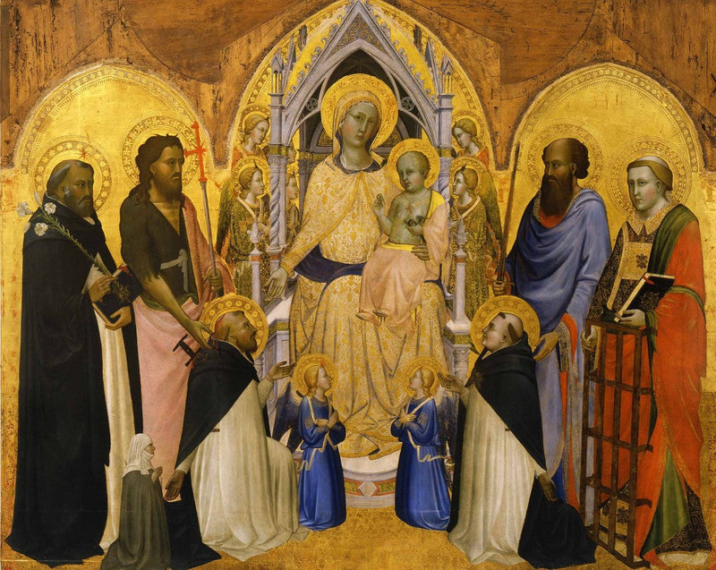 Maagd met Kind zittend met heiligen - Agnolo Gaddi