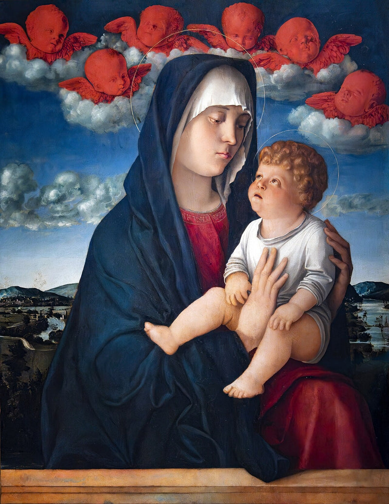 Maagd met rode cherubijnen - Giovanni Bellini