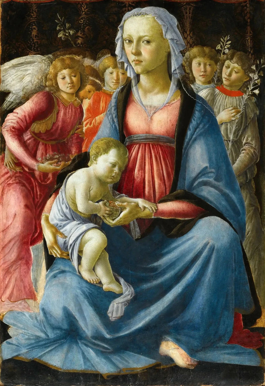 De Maagd en het Kind omringd door vijf engelen - Sandro Botticelli