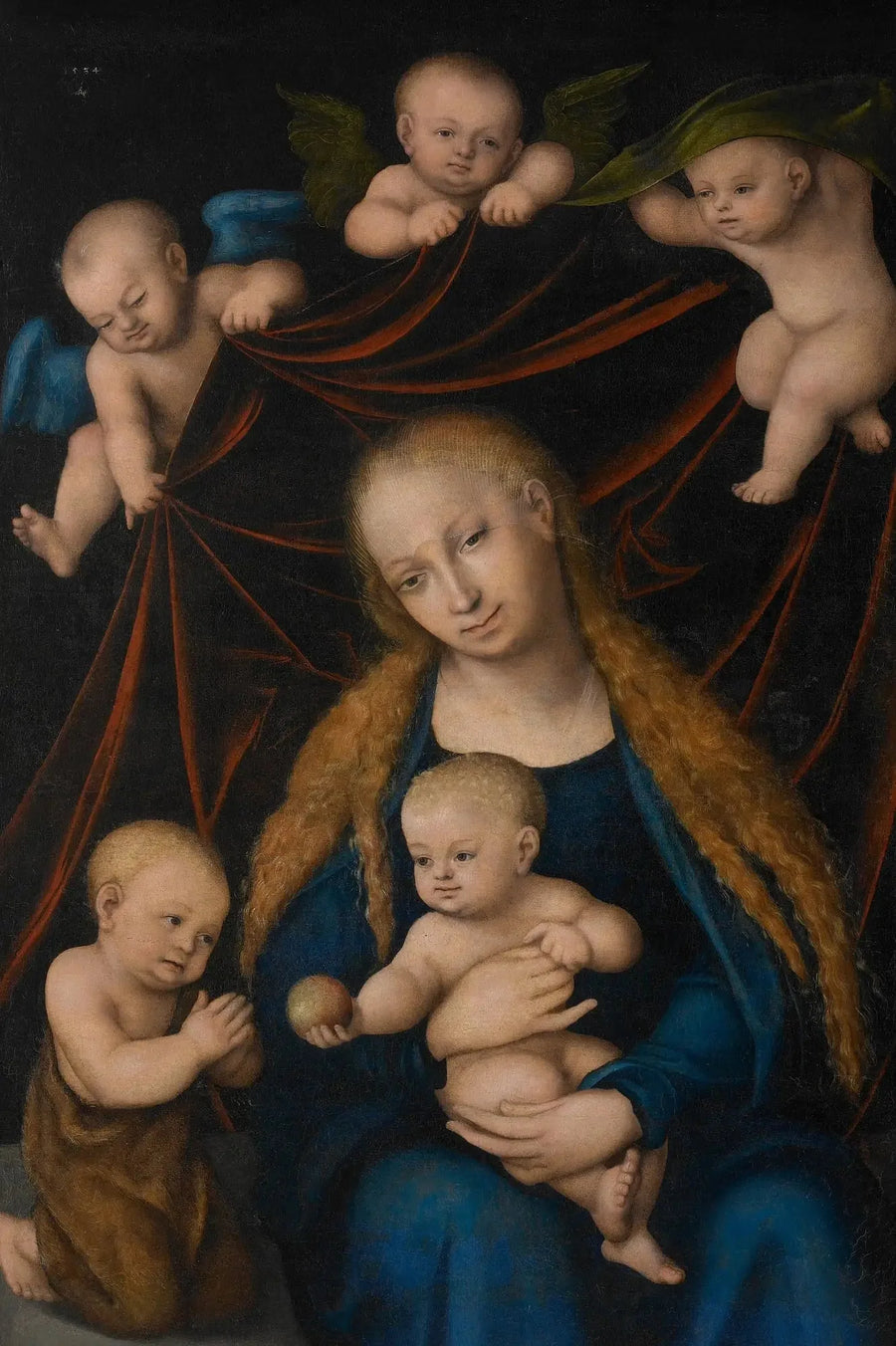 Maagd, Kind, Sint-Jan de Doper en Engelen - Lucas Cranach de Oudere