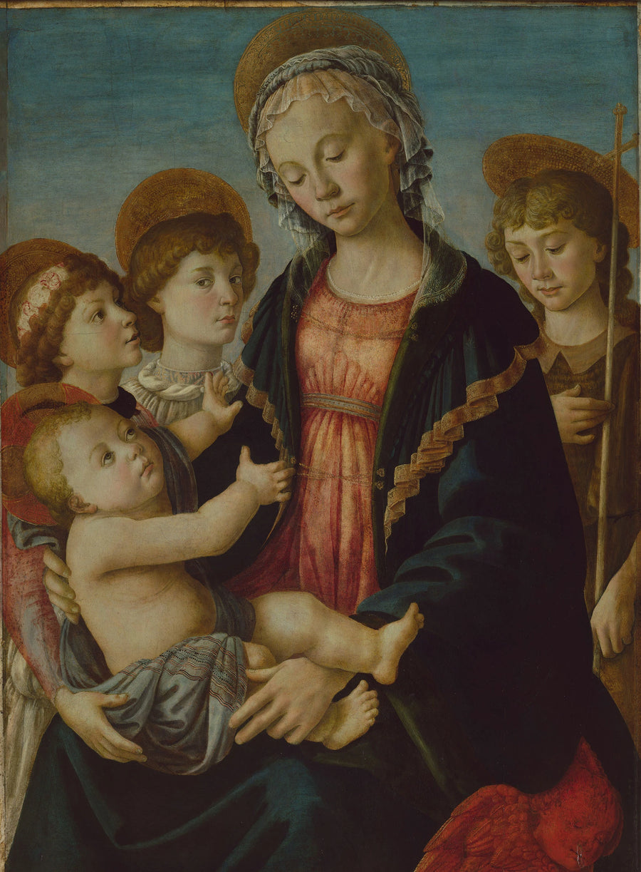 La Vierge à l’Enfant avec saint Jean-Baptiste et deux anges, vers 1465-1470 – Botticelli