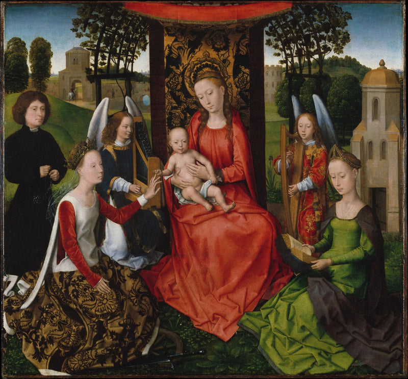 Maagd en kind met Sint-Catharina van Alexandrië en Barbara - Hans Memling