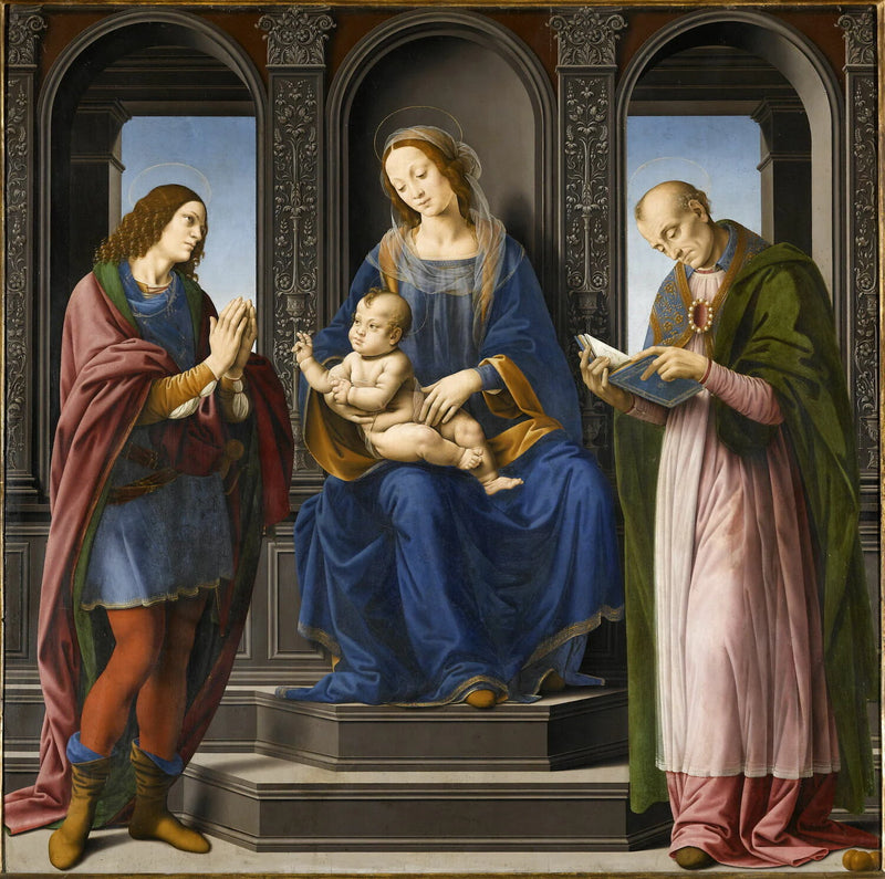 La Vierge et l'Enfant entourés de saint Julien et de saint Nicolas de Myre - Lorenzo di Credi (Lorenzo di Andrea di Oderigo di Andrea di Credi, dit)