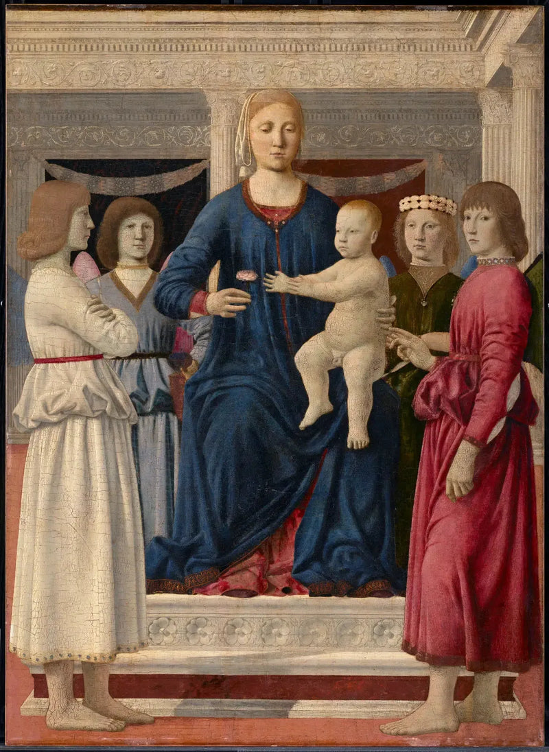 Maagd en Kind met vier engelen - Piero della Francesca