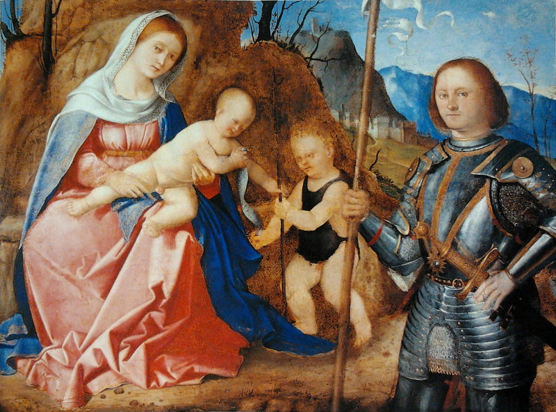 Maagd en Kind met Sint-Jan de Doper en Sint-Libertinus. - Marco Basaiti