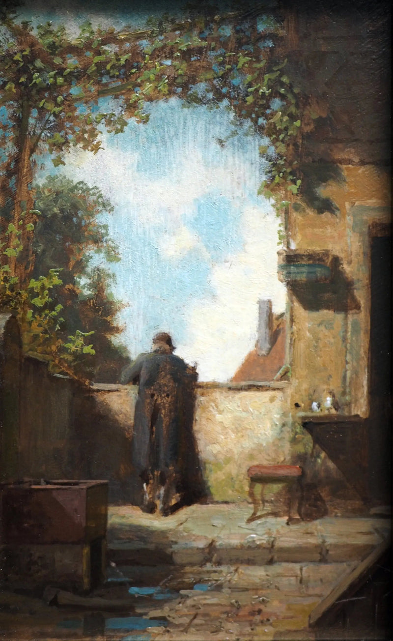 Oude man op het terras - Carl Spitzweg