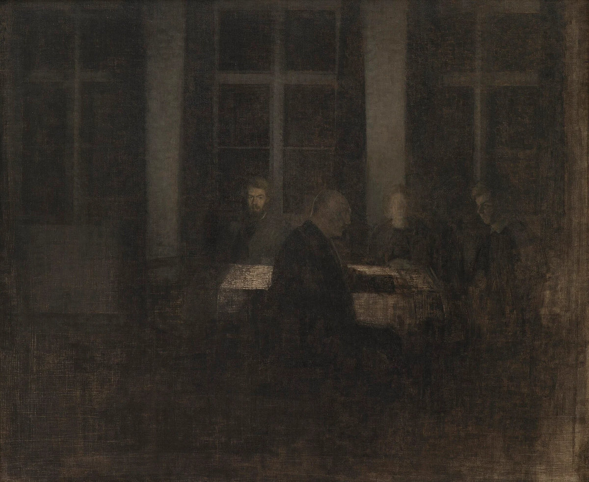 Avond in de woonkamer - Vilhelm Hammershøi