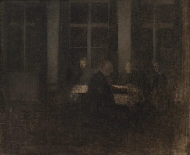 Avond in de woonkamer - Vilhelm Hammershøi