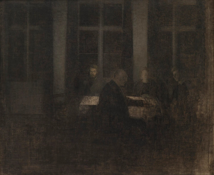 Avond in de woonkamer - Vilhelm Hammershøi