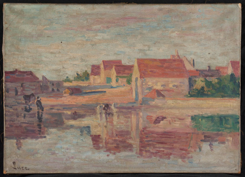 Dorp aan de rand van een rivier - Maximilien Luce