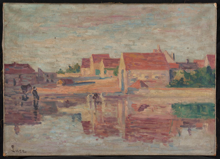 Dorp aan de rand van een rivier - Maximilien Luce