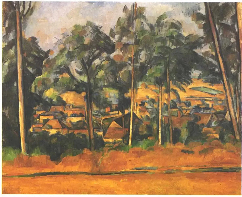 Dorp achter de bomen - Paul Cézanne