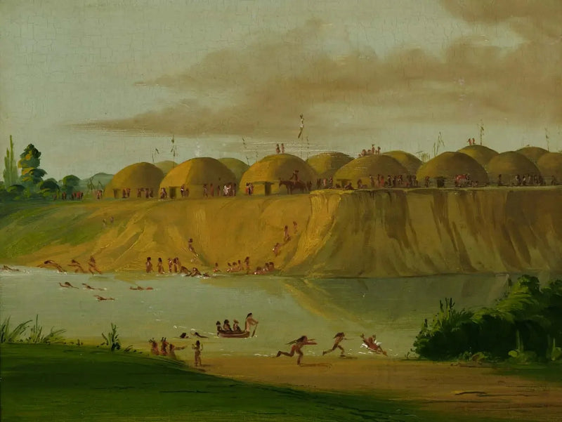 Hidatsa-dorp, hutten bedekt met aarde, aan de rivier Knife, op 1810 mijl boven Saint-Louis - George Catlin

Source:
Village Hidatsa, huttes recouvertes de terre, sur la rivière Knife, à 1810 milles au-dessus de Saint-Louis - George Catlin
